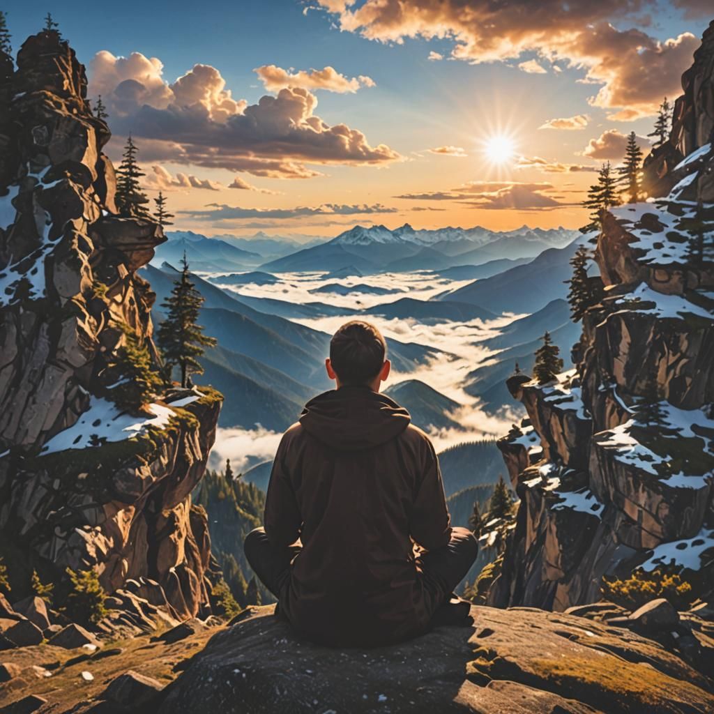 Meditative Serenity: High-Altitude Mountain Retreat