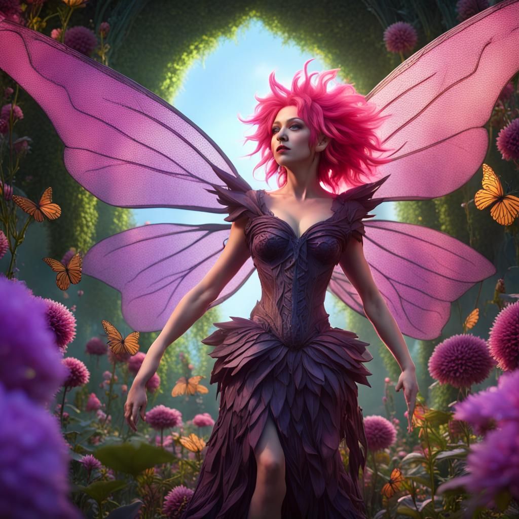 Cyndi Lauper Fairy in Magical Garden