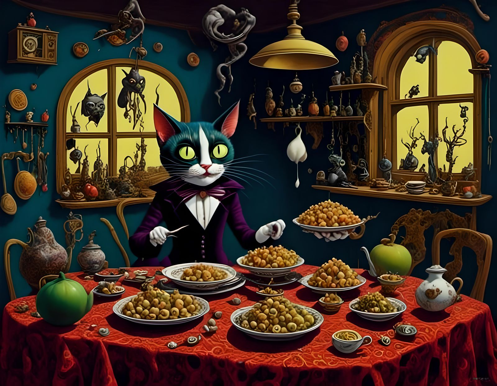 Vampire in a 70s Village Kitchen