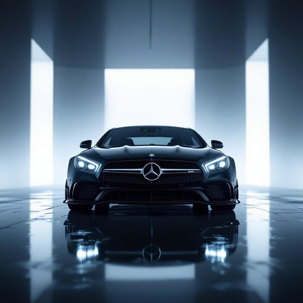 Sleek Black Mercedes CL AMG in Studio Lighting