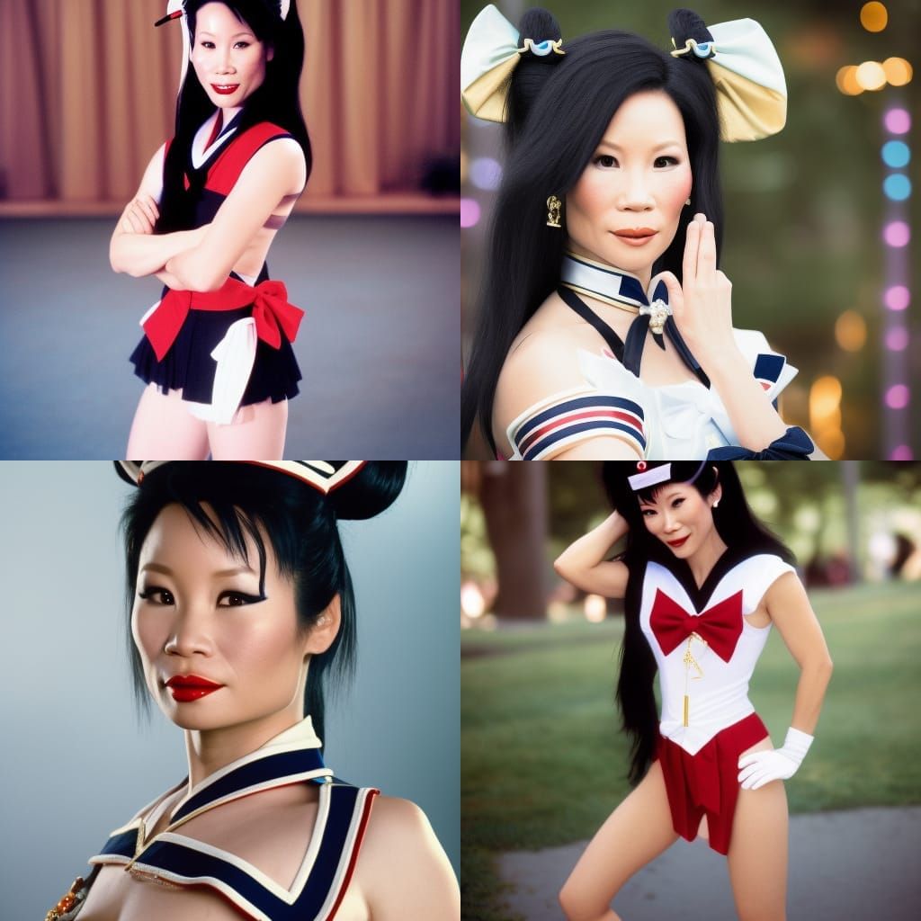Lucy Liu as Sailor Pluto: 80s Photography