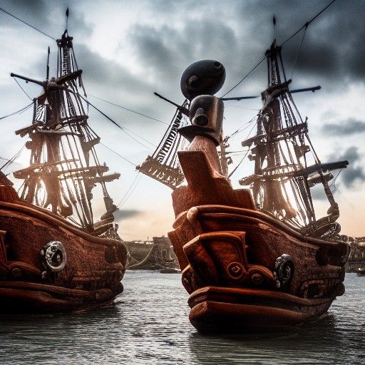 Pirate Ships Captured with Natural Lighting