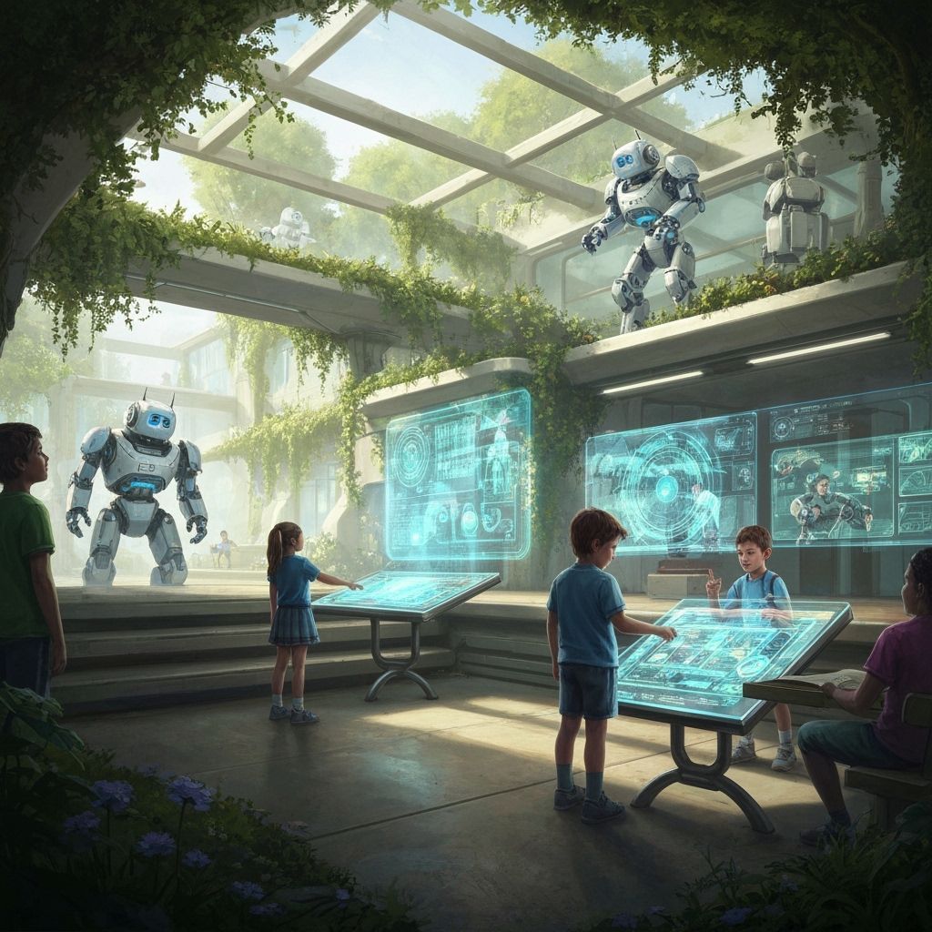 Robots Help Children Learn: Matte Painting Style