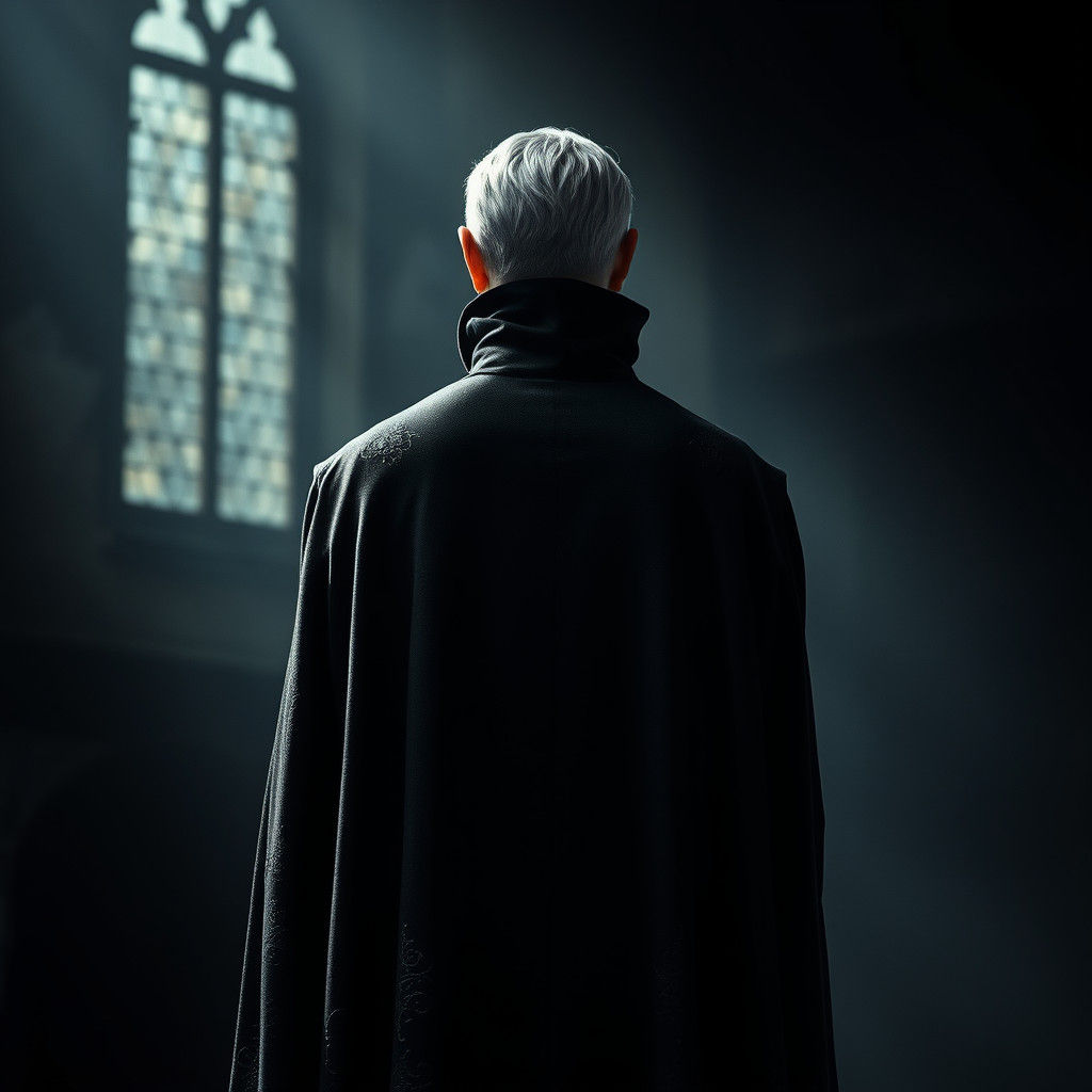Sinister Figure in Dark Robes: Cinematic HDR Image