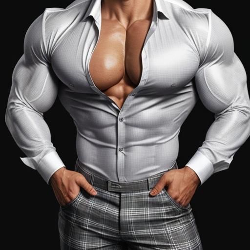 Bodybuilder in Formal Wear: An AI-Generated Paradox