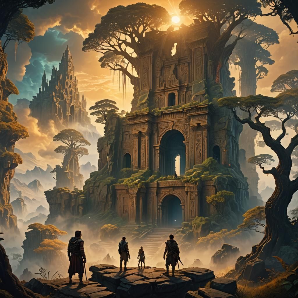 Adventurers Discover Ancient Wonder in Matte Painting