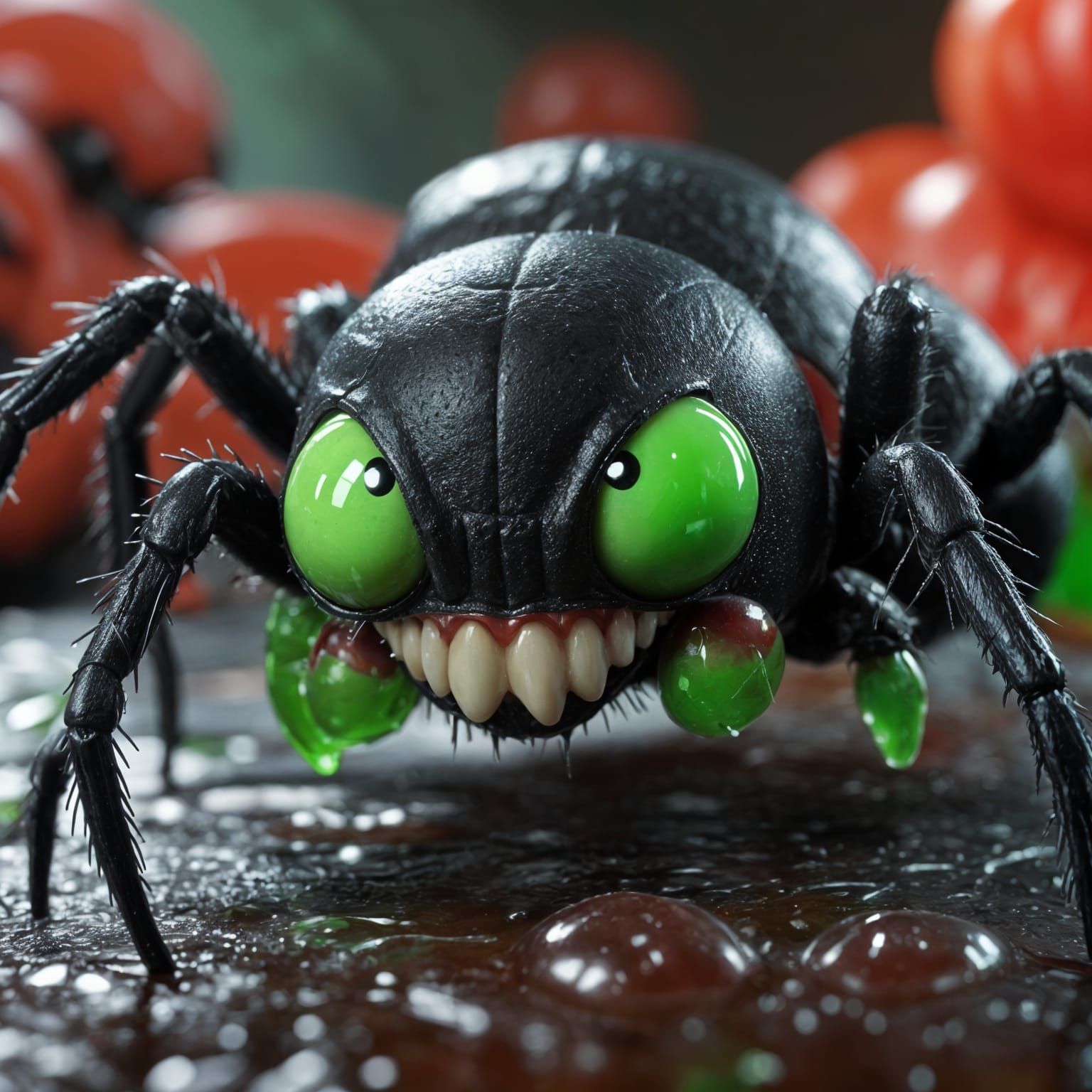 Adorable Horror: A Cute Black Widow Spider