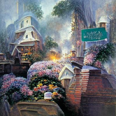 Idyllic Cottage Garden in Luminous Style