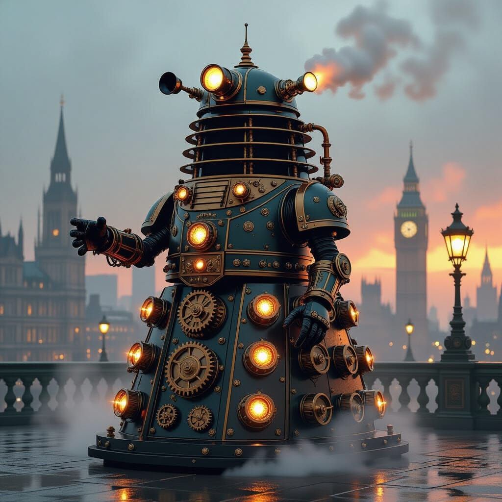 Steampunk Dalek in Victorian London