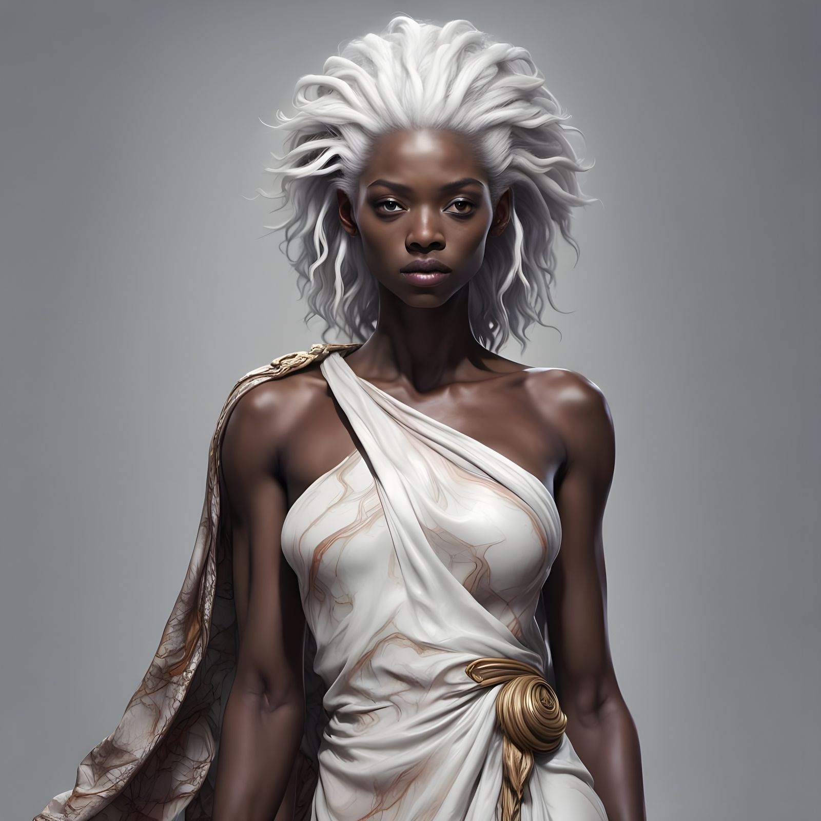 Albino Giantess in Toga: Fantastical Artstation Masterpiece