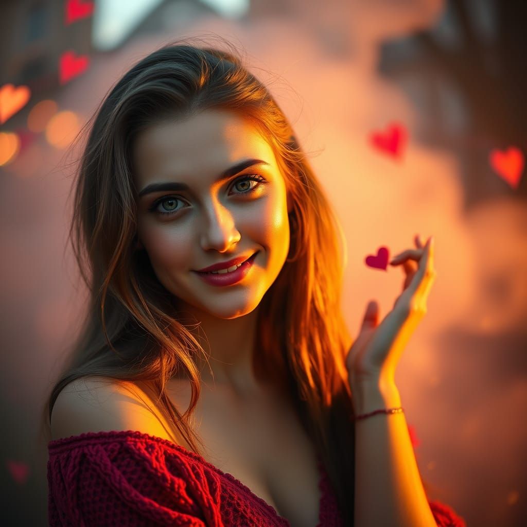 Dreamlike Goddess in Soft Golden Light