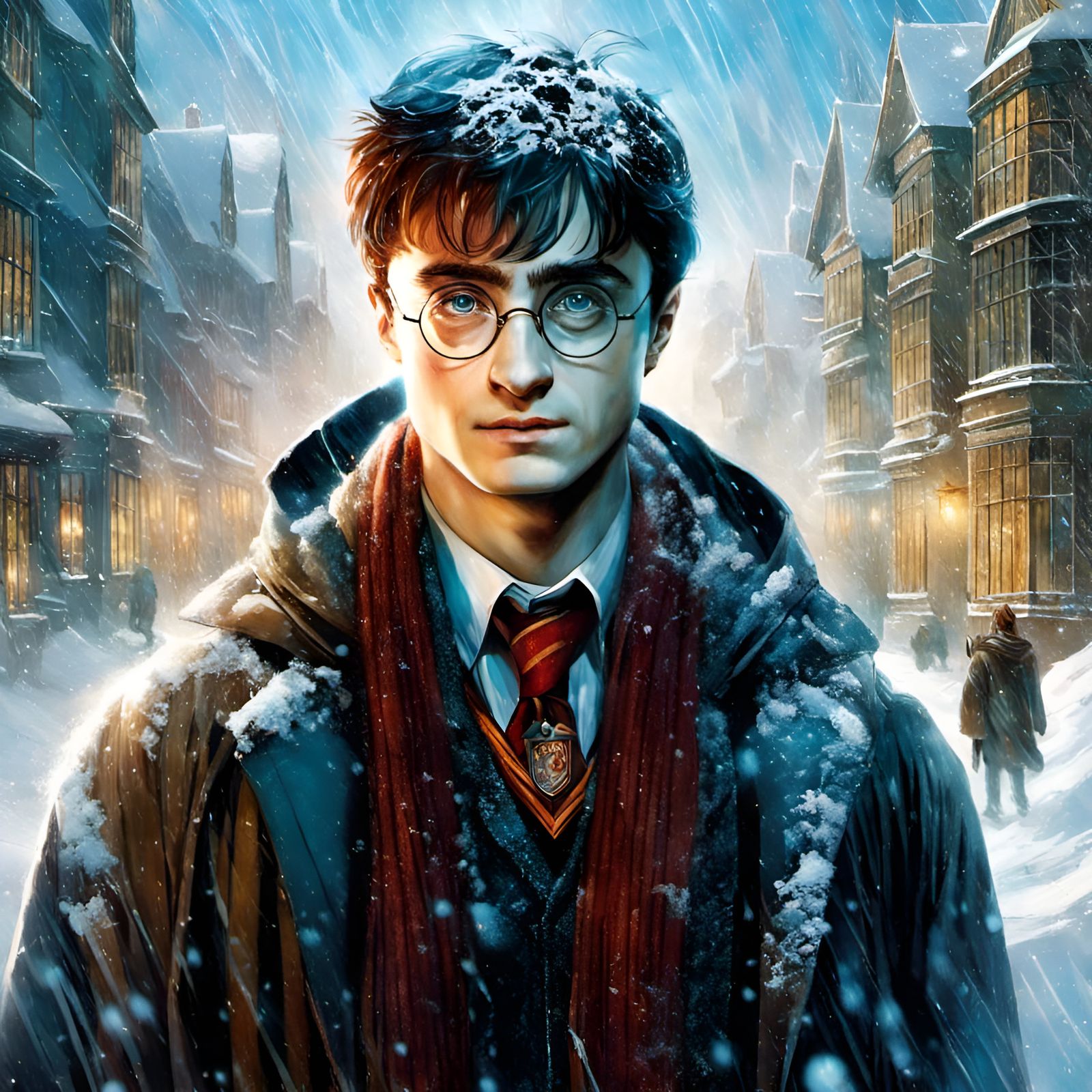 Harry Potter in Blizzard, Renaissance and Comic Art Styles