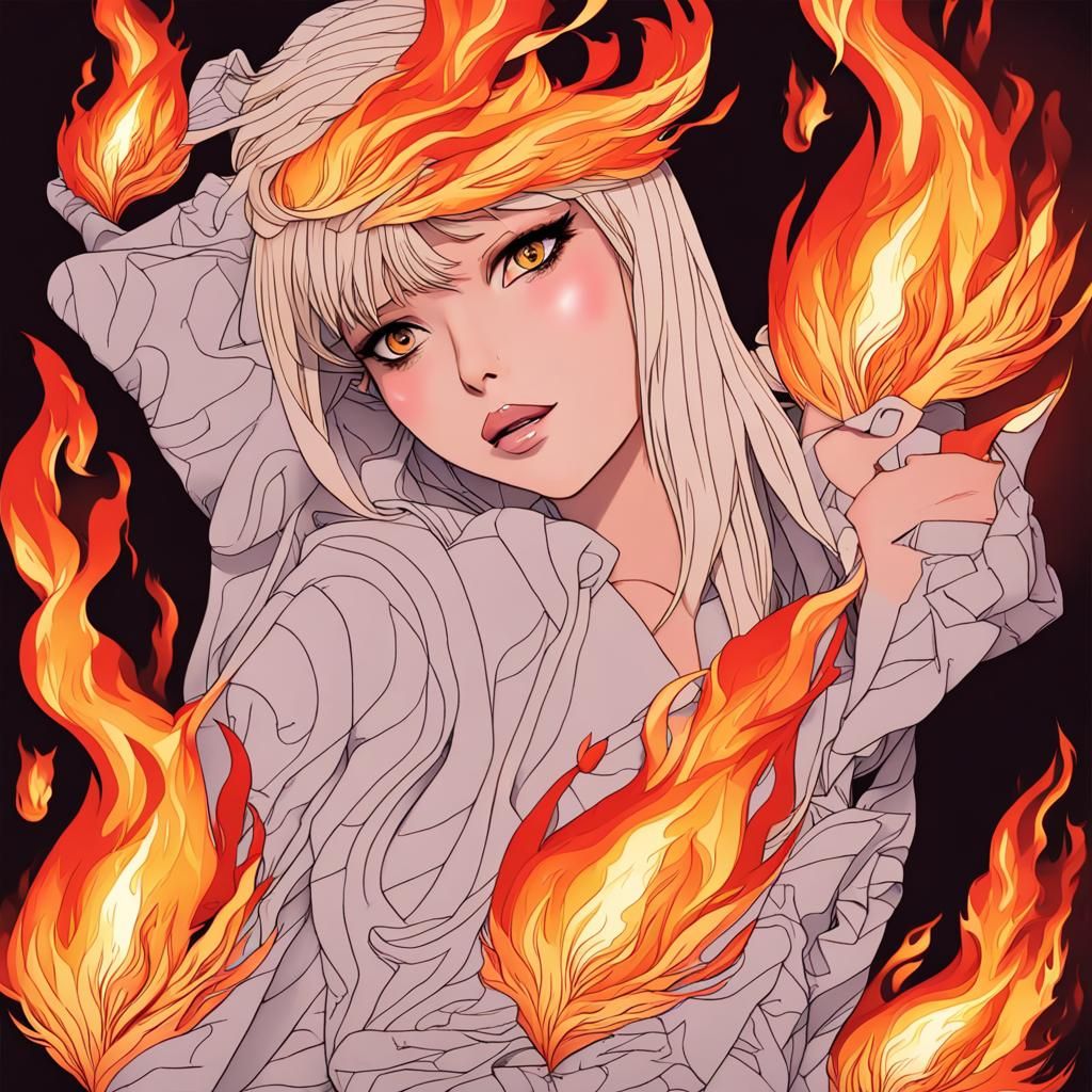 Intense Flame Burns Brightly