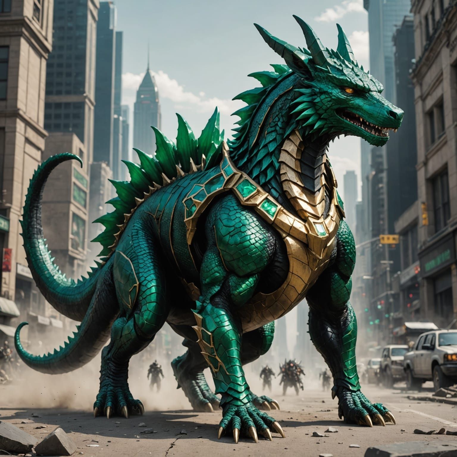 Emerald Anubis Godzilla Dragon Hybrid