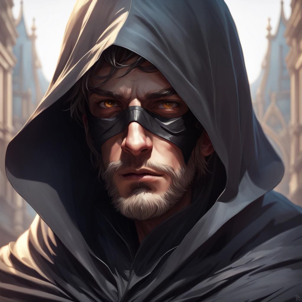 Mysterious Shadowed Figure in Detailed Portrait