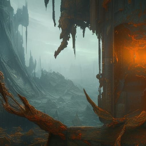 Fantastical Image of Falling Apart in Deep Color