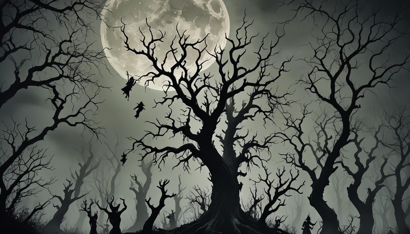 Dark Fantasy Scene in Gothic Style with Ominous Shadows