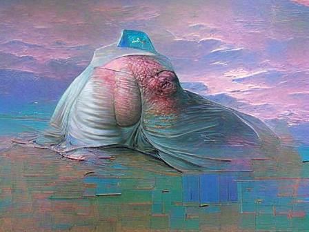 Dystopian Vaporwave Art Inspired by Beksinski