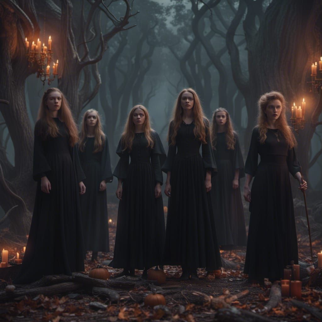 Young Witches Coven: Epic Digital Matte Painting