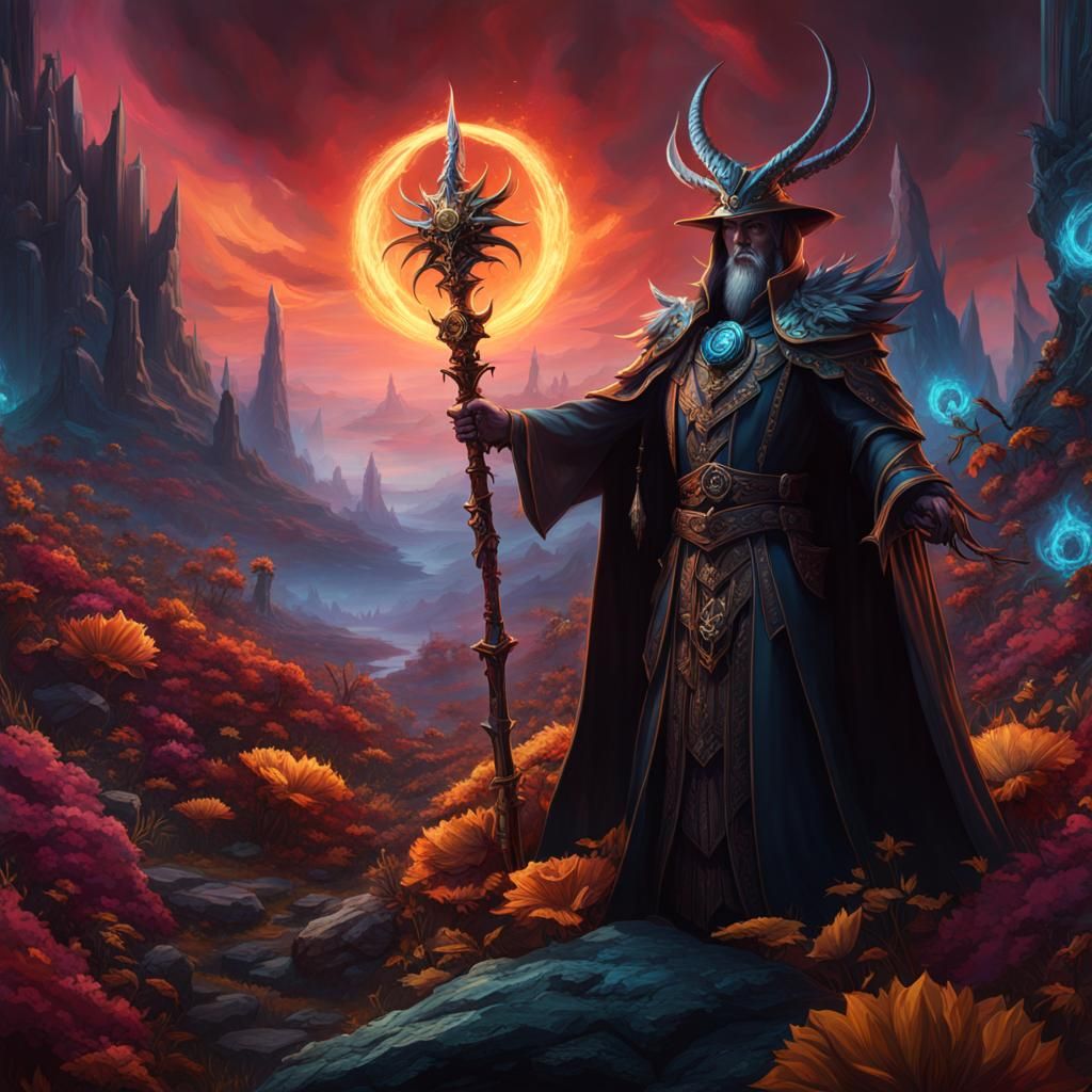 Sorcerer of Death: Maximalist Fantasy Art