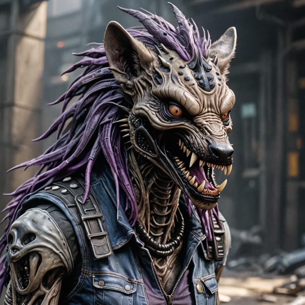 Furry Alien Hyena Chestburster in 3D