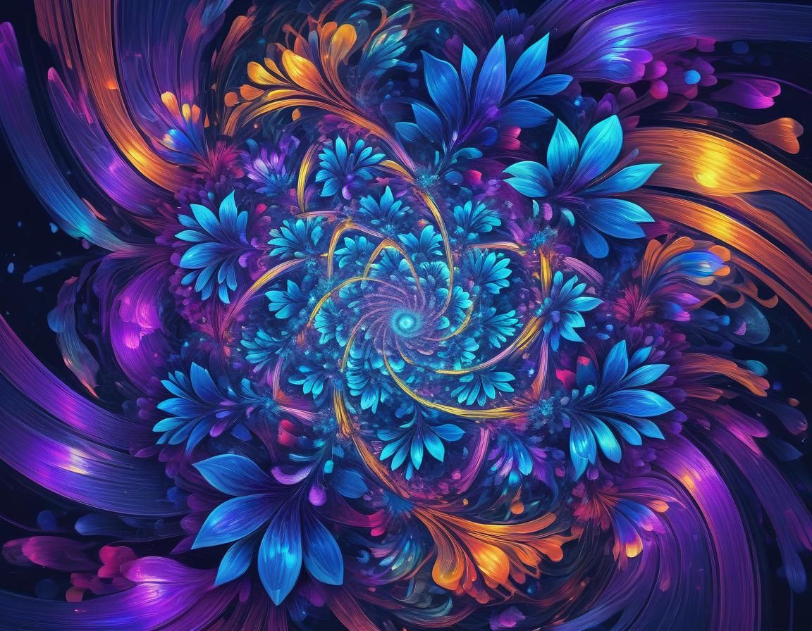 Ethereal Floral Abstract Art in Iridescent Colors