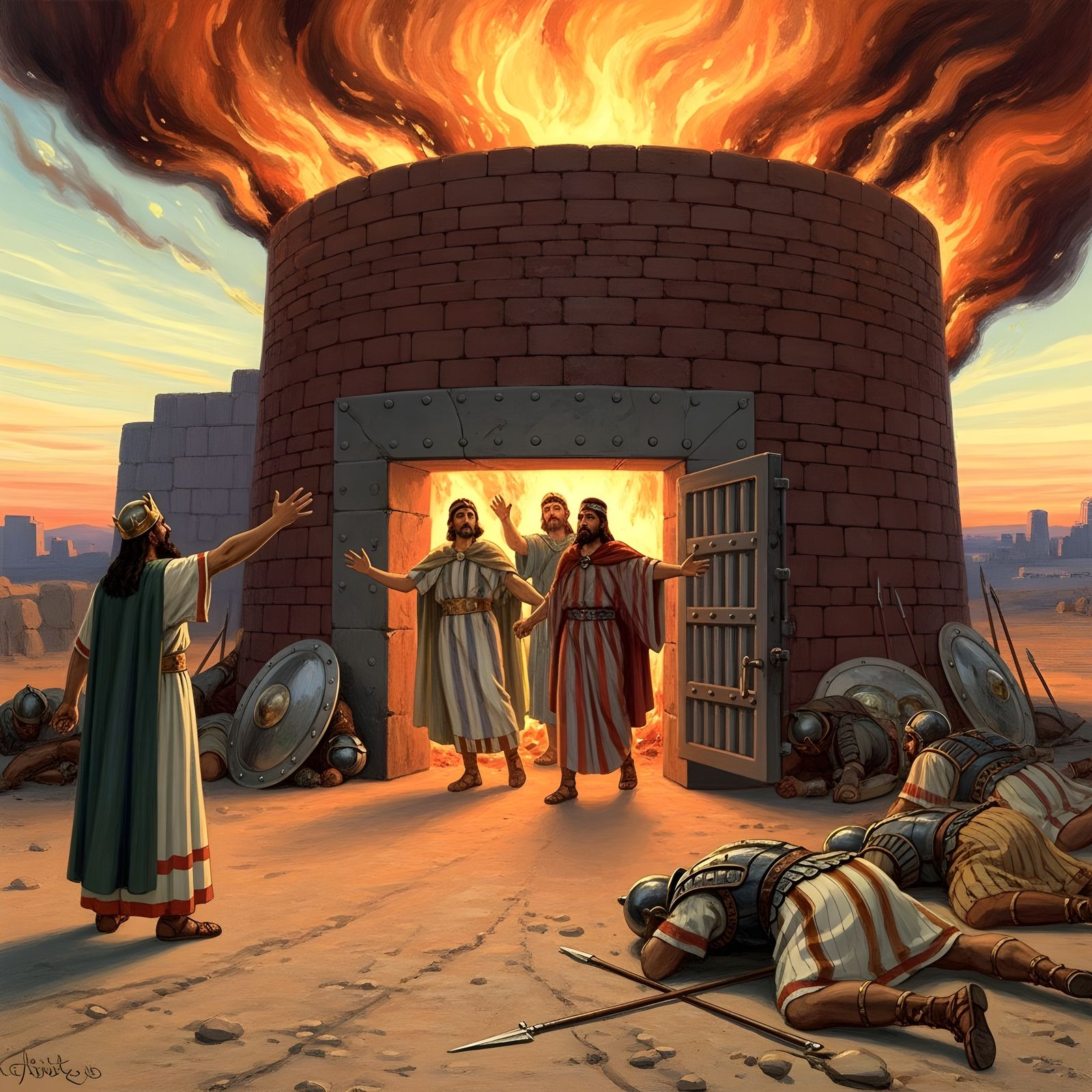 Babylonian Noblemen Escape the Fiery Furnace