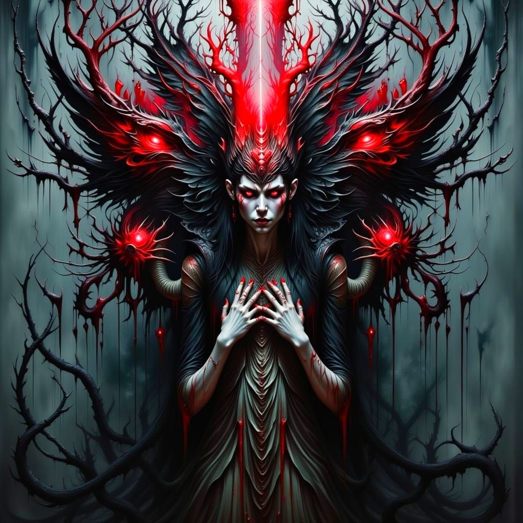 Surreal Nightmare Drenched in Metallic Silvery Light