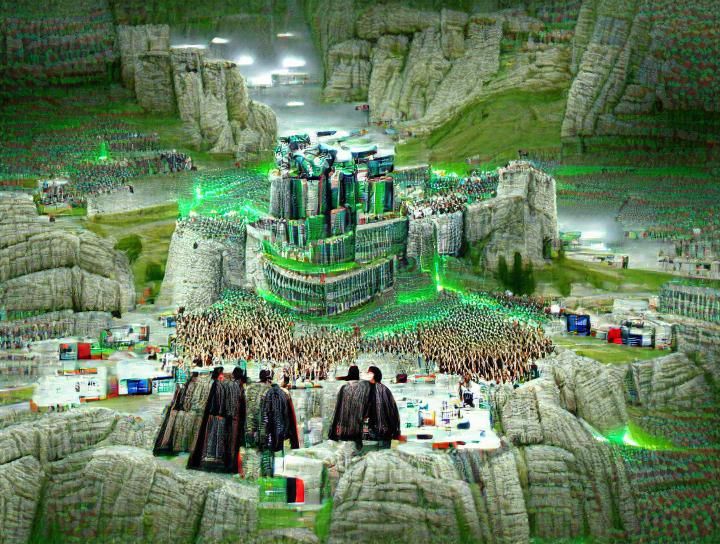 Matrix Rave in Minas Tirith: Hyperrealistic 8k