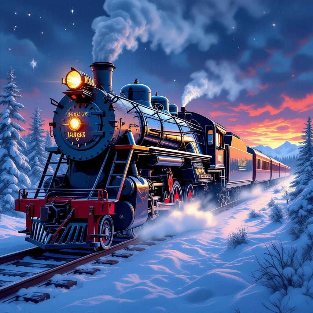 Hyperrealistic Digital Painting of Desert Eagle with Polar E...