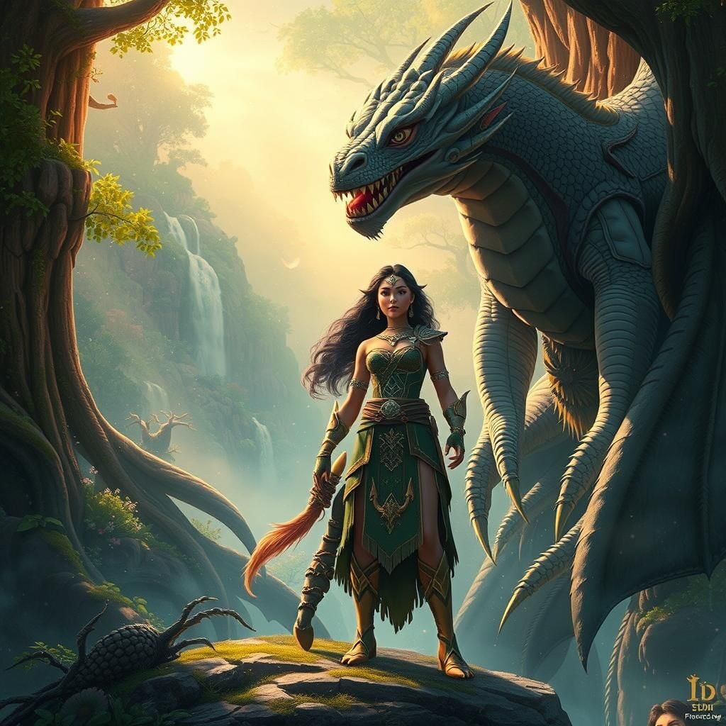 Raya and Sisu in a Vibrant Forest