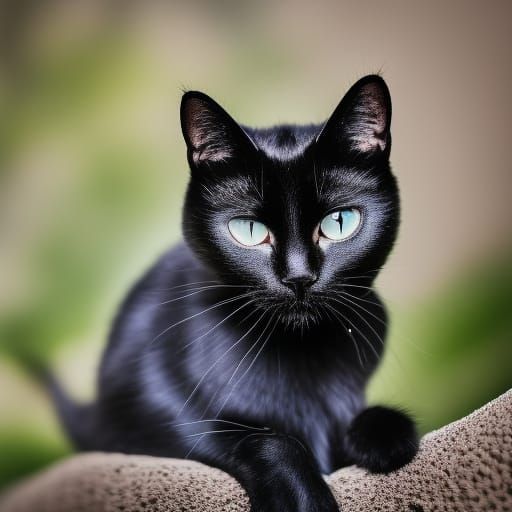 Hyper-Detailed Black and White Cat Portrait