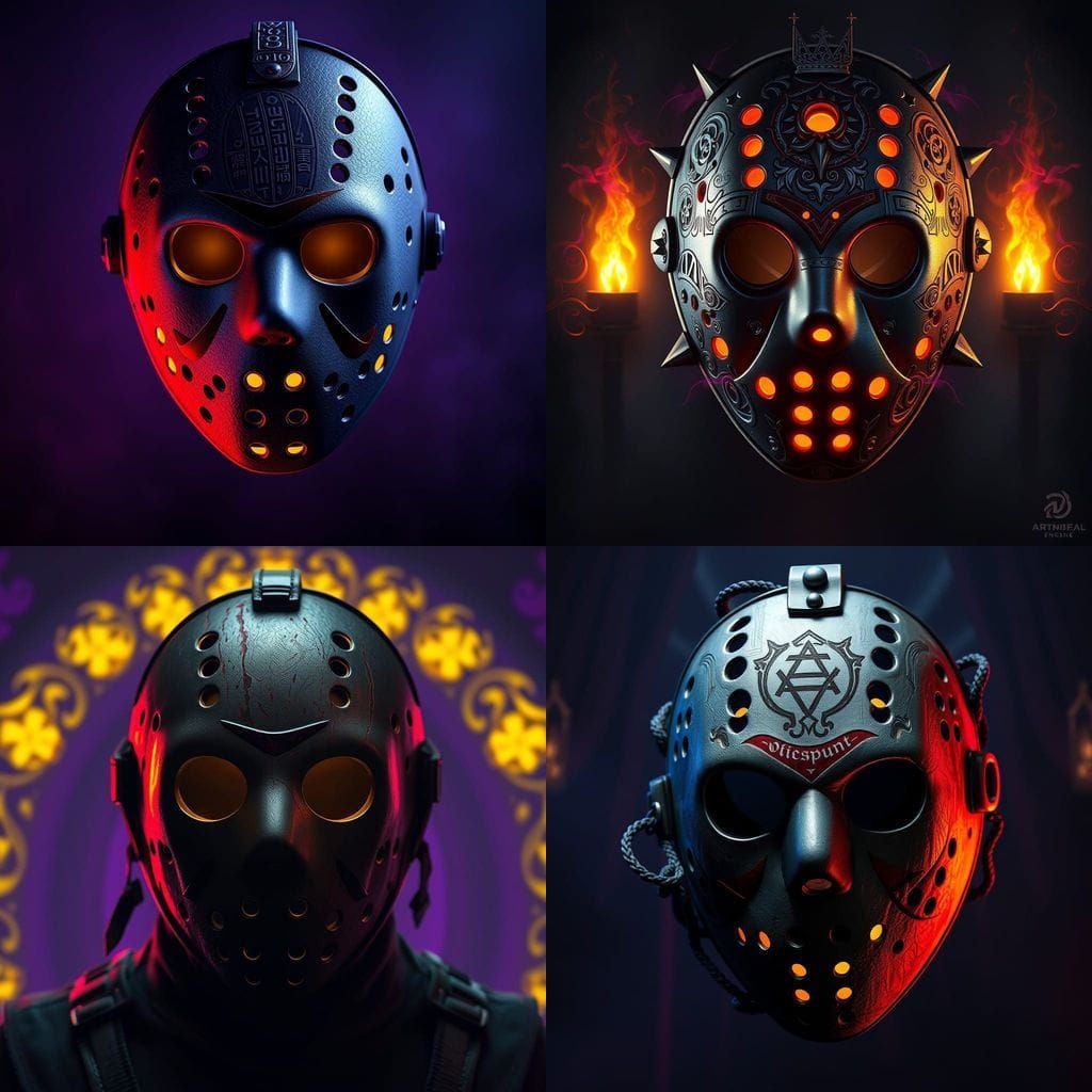 Medieval Jason Voorhees Mask in Dark Fantasy Style