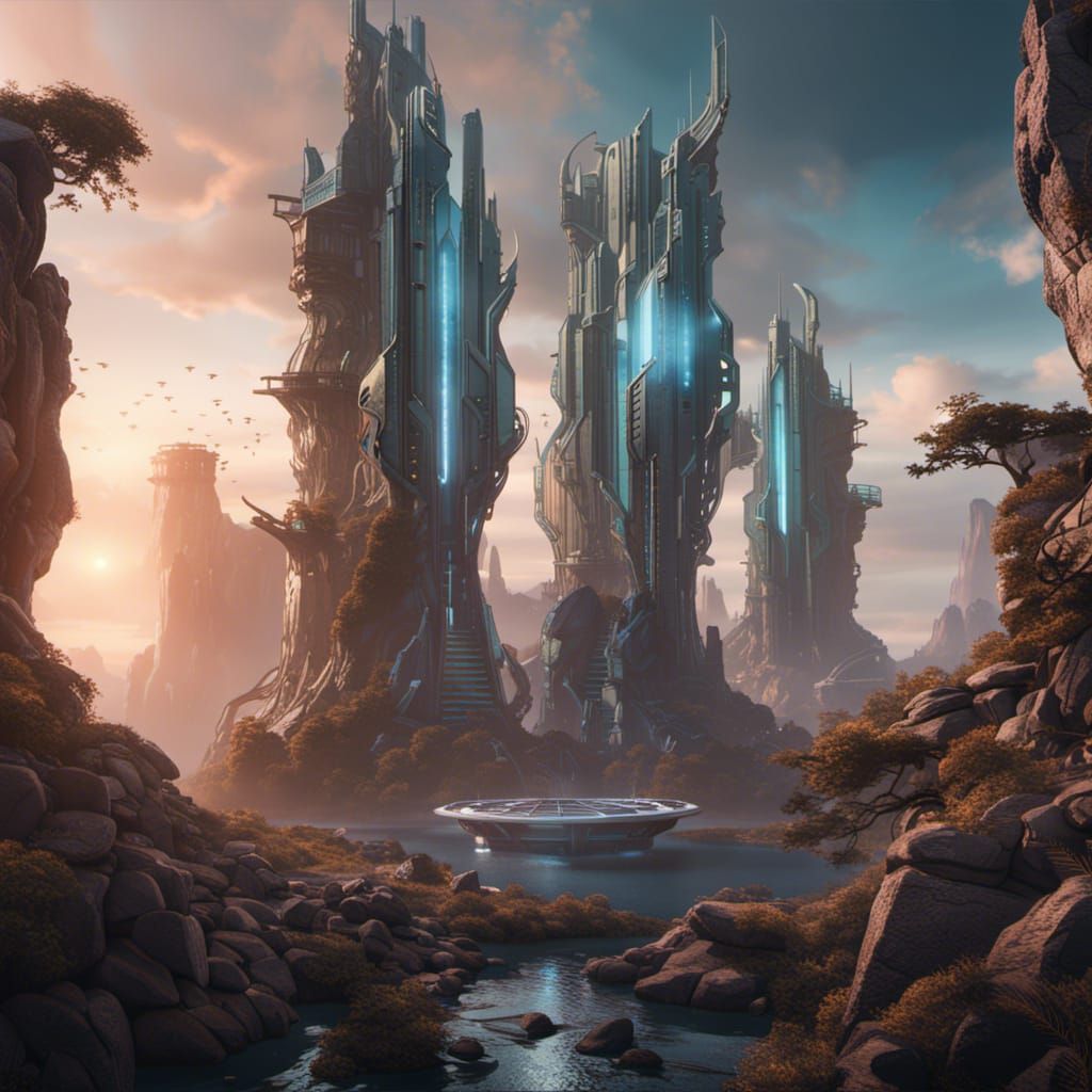 Futuristic Atmosphere Purifier: Epic Matte Painting