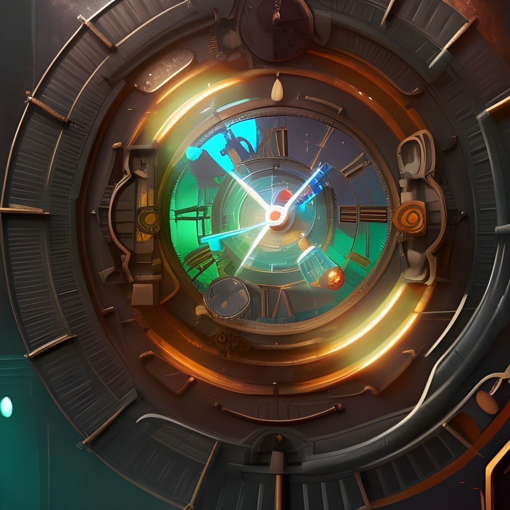 Steampunk Time Portal to a Futuristic City