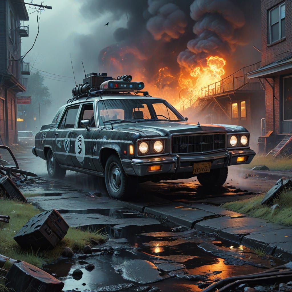 Bio-Exorcist Triumph in a Vibrant Ghostly Battle Scene