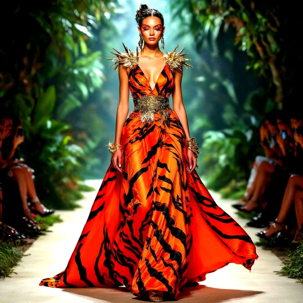 Tiger-Inspired Haute Couture Fashion