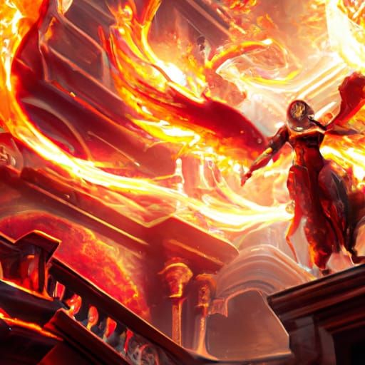 Fire Angel: Dark Fantasy Concept Art in 8K