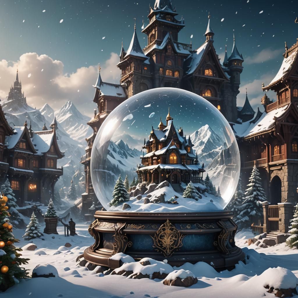 Fantastical Snow Globe Concept Art in Deep Color