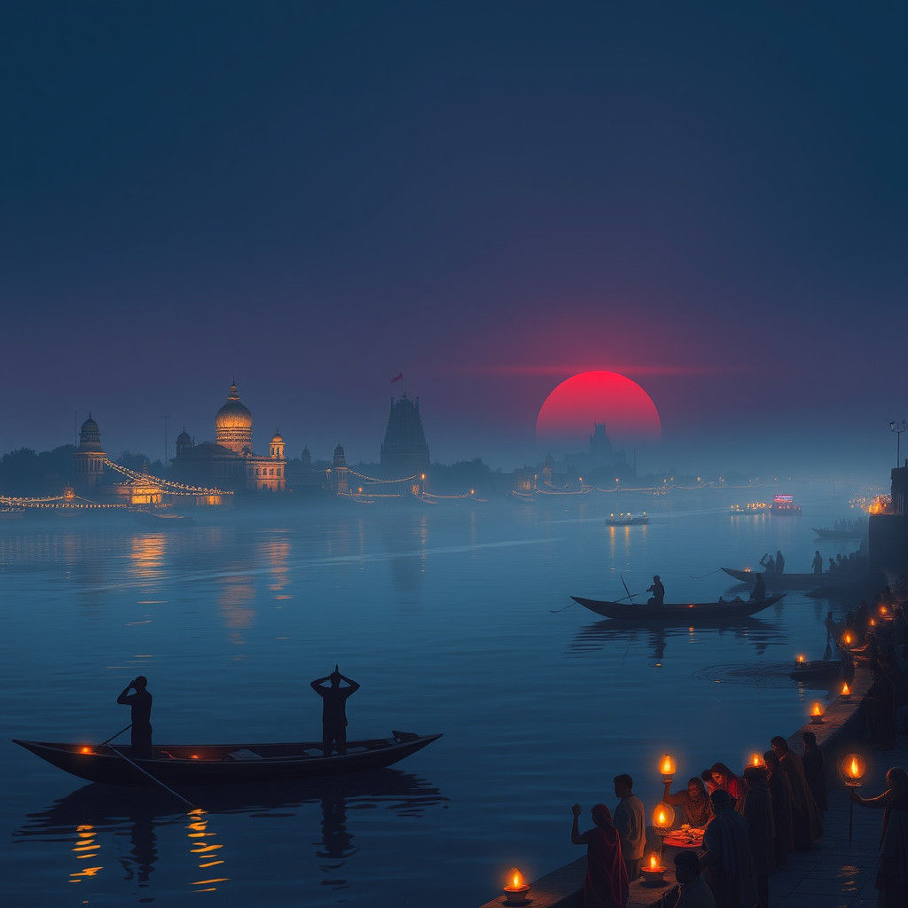 Varanasi Dawn: Sacred Cityscape on the Ganges