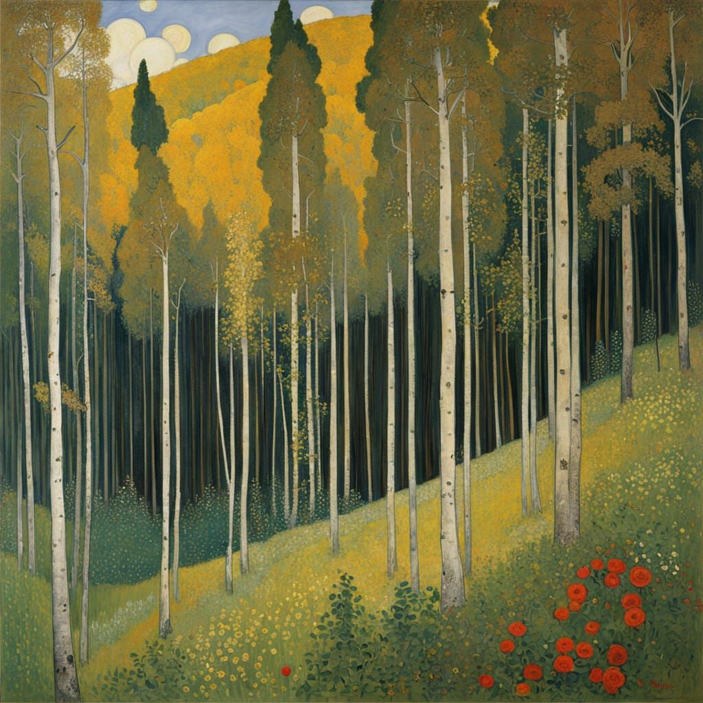 Slope in a forest on Atterse-Lake