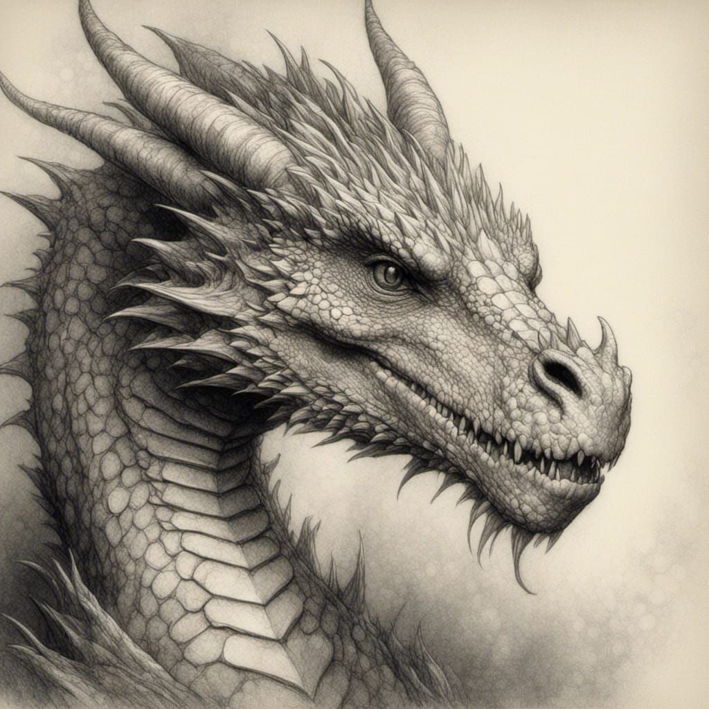 Young Spotted Dragon Sketch in Cabral Style
