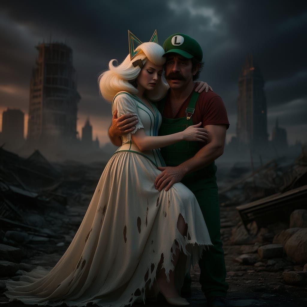 Sad Ending: Luigi and Last Survivor on Devastated Earth