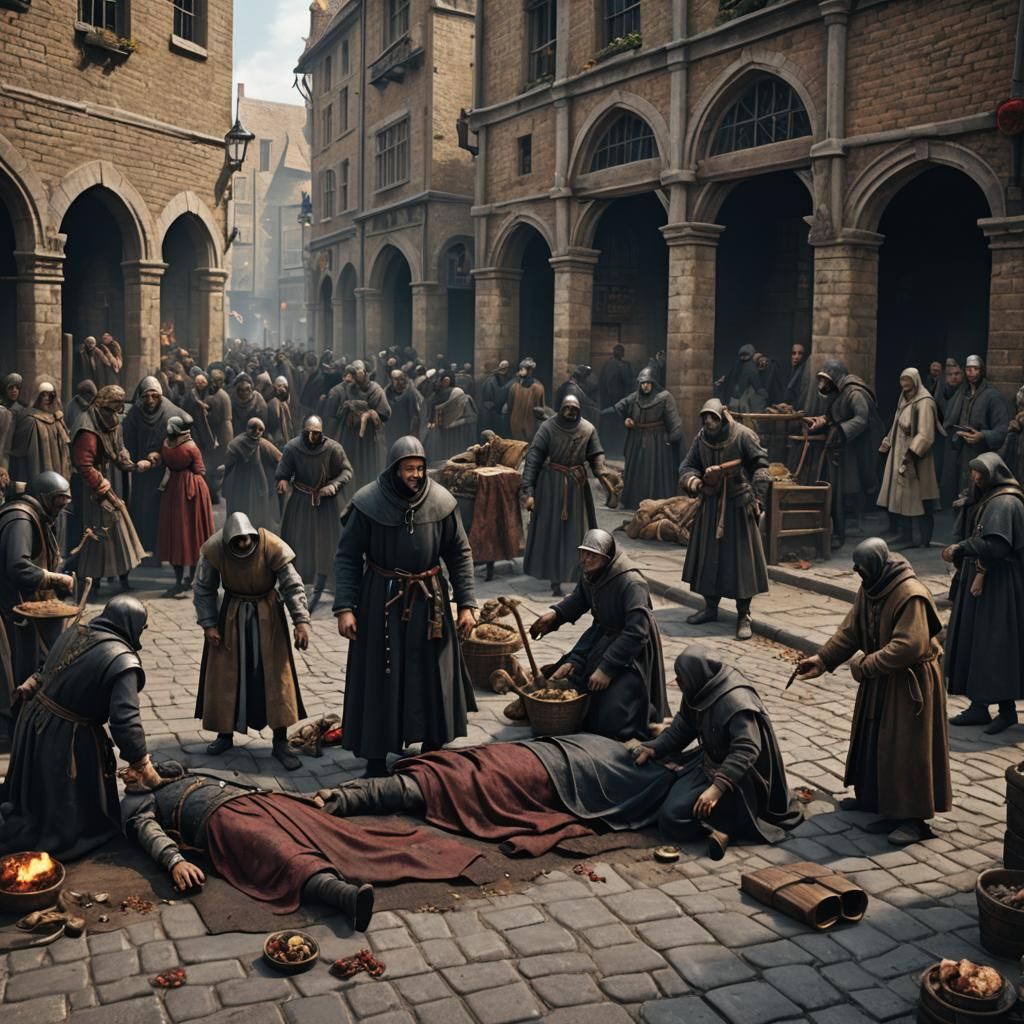 London Black Death Epidemic: Medieval Matte Painting