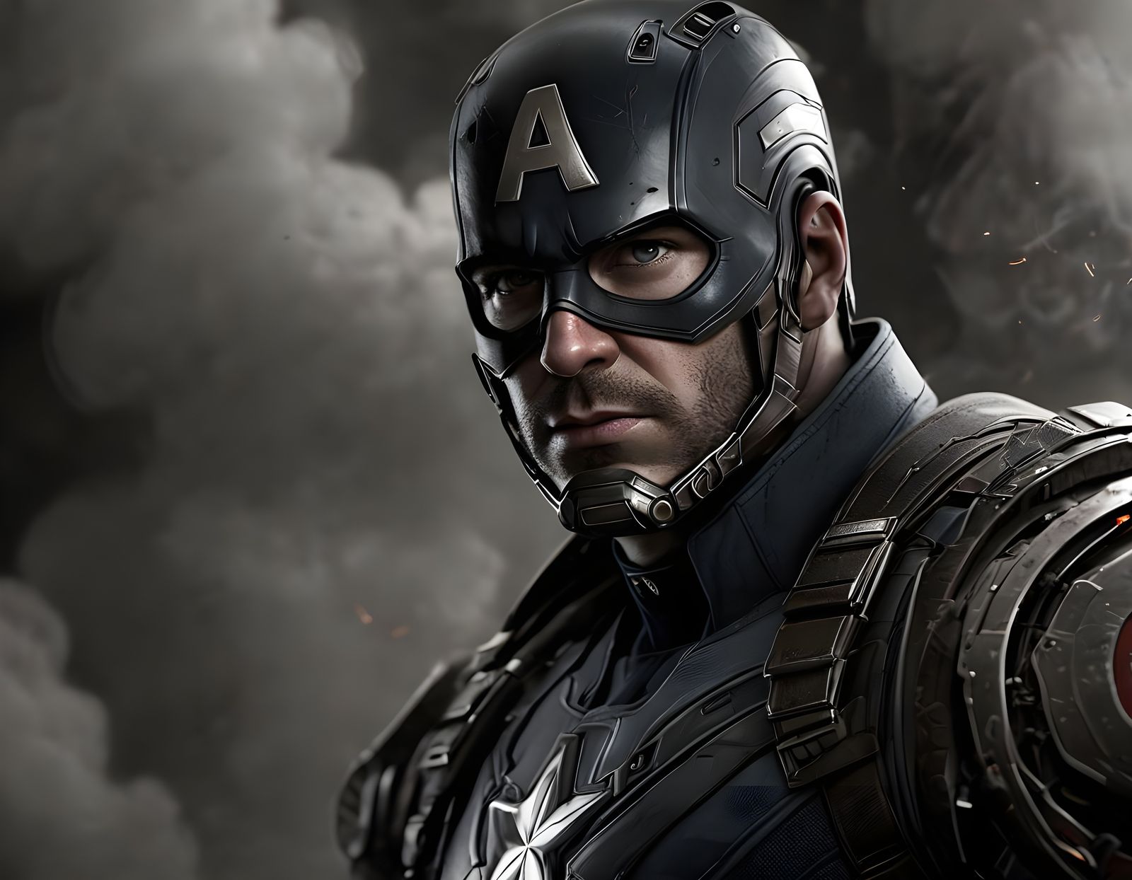 Captain America Wields Shield with Determined Focus