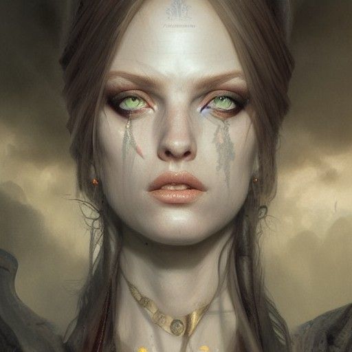 Hyperrealistic Goddess of Avalon in Sinister Detail