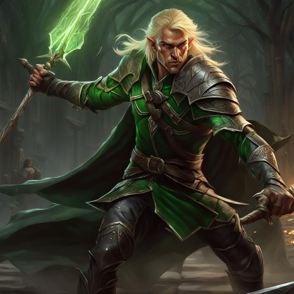 Elf Rogue vs Barbarian: Dark Fantasy Battle