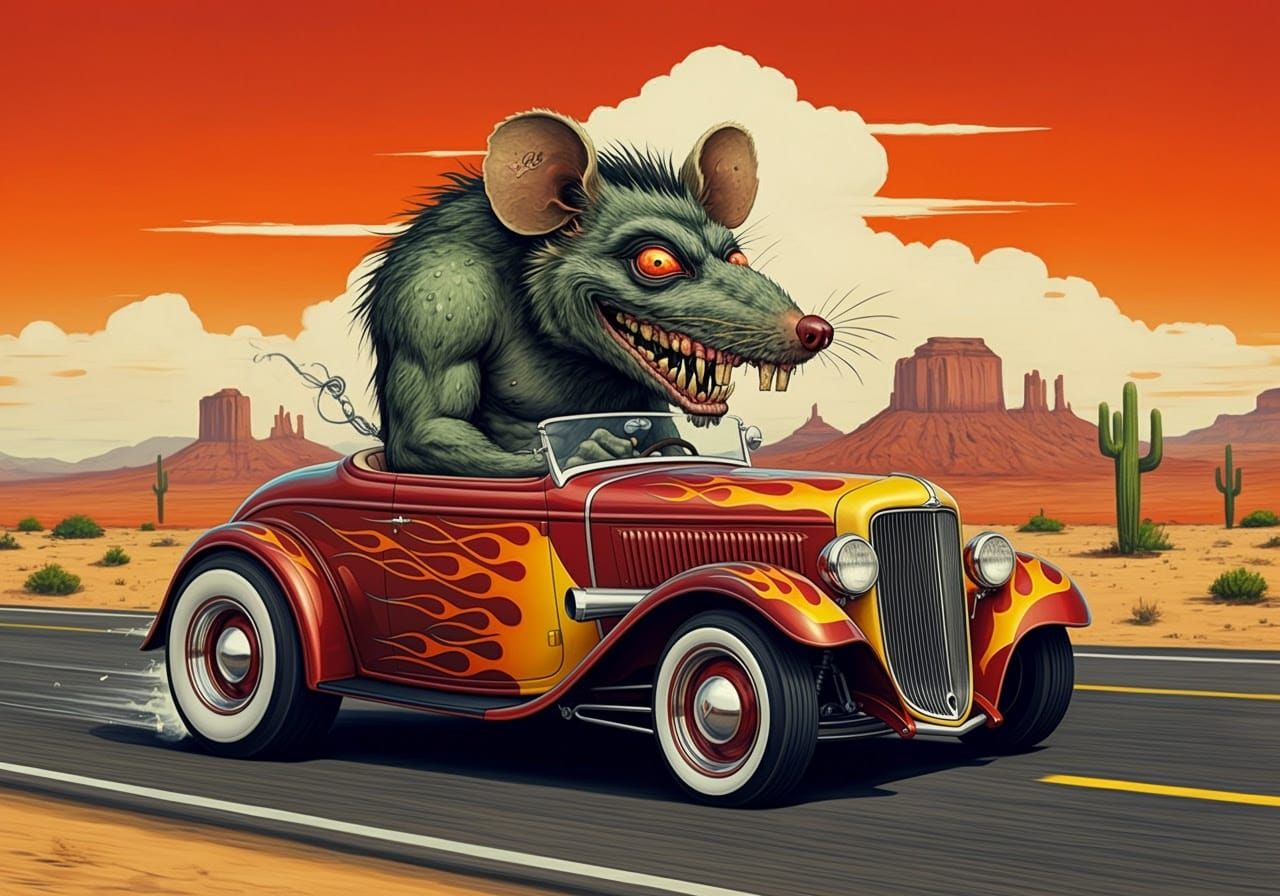Ratfink Monster Cruises in Vintage Hot Rod