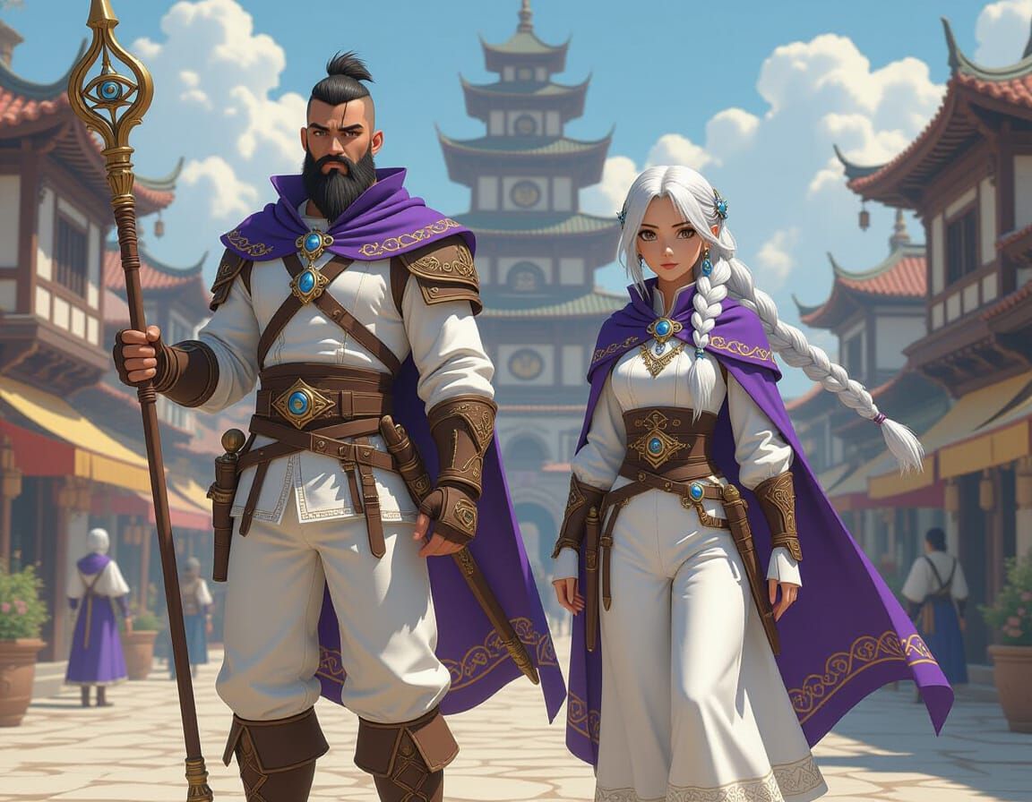 Fantasy City Guards in Anime Style