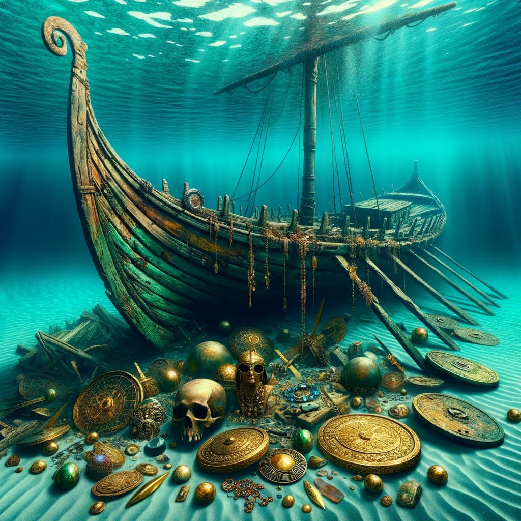 Sunk Viking Drakkar Reveals Forgotten Treasures in Turquoise...